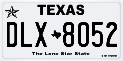 TX license plate DLX8052