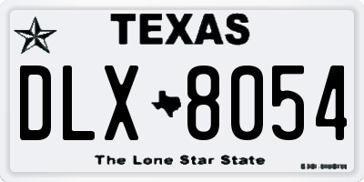 TX license plate DLX8054