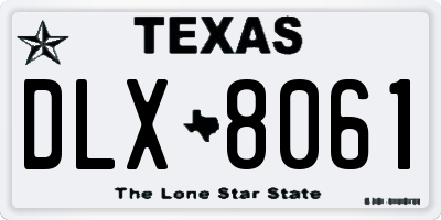 TX license plate DLX8061