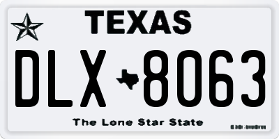 TX license plate DLX8063