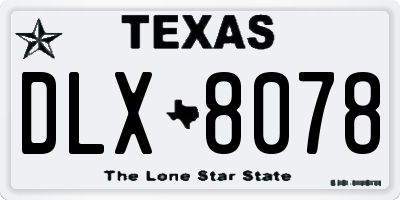 TX license plate DLX8078