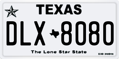 TX license plate DLX8080