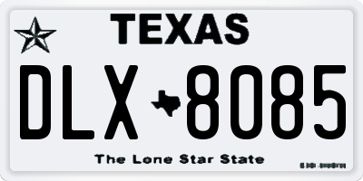 TX license plate DLX8085