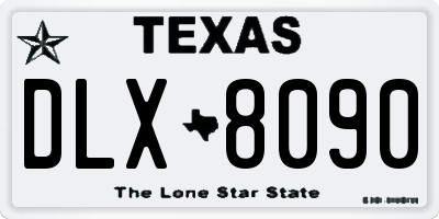 TX license plate DLX8090