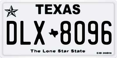 TX license plate DLX8096