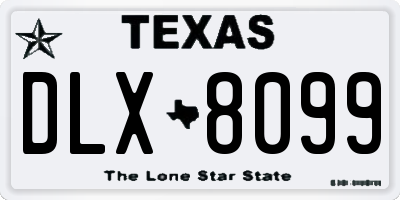 TX license plate DLX8099