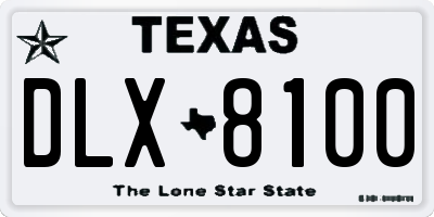 TX license plate DLX8100