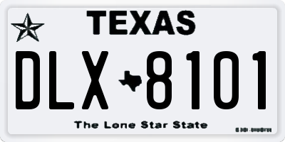 TX license plate DLX8101