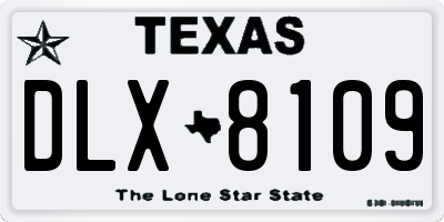 TX license plate DLX8109