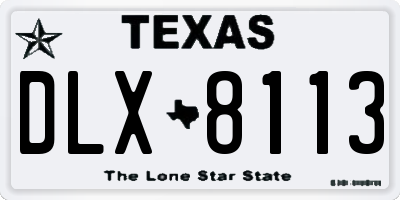 TX license plate DLX8113