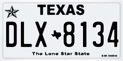 TX license plate DLX8134