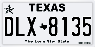 TX license plate DLX8135