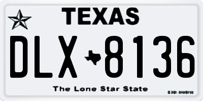 TX license plate DLX8136