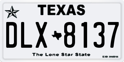 TX license plate DLX8137