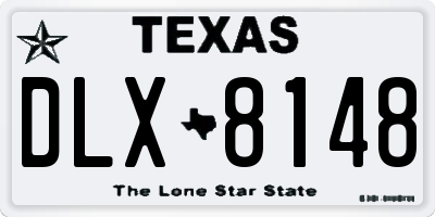 TX license plate DLX8148