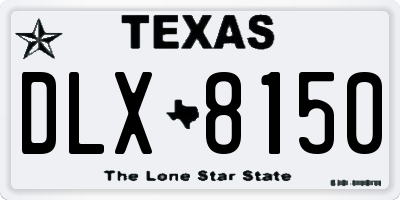 TX license plate DLX8150