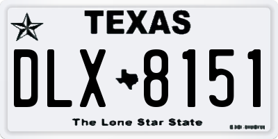 TX license plate DLX8151