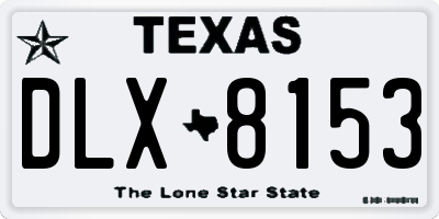 TX license plate DLX8153