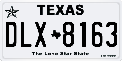 TX license plate DLX8163