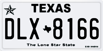 TX license plate DLX8166