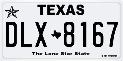 TX license plate DLX8167