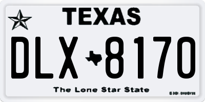 TX license plate DLX8170