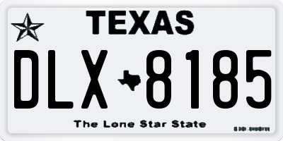 TX license plate DLX8185