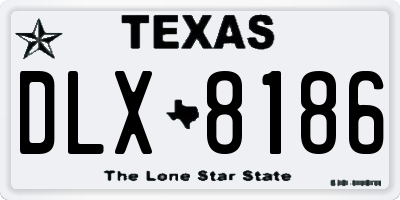 TX license plate DLX8186