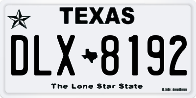 TX license plate DLX8192