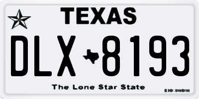 TX license plate DLX8193