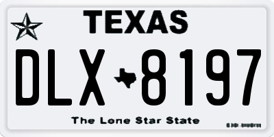 TX license plate DLX8197