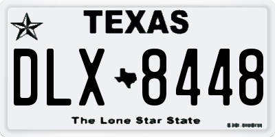 TX license plate DLX8448