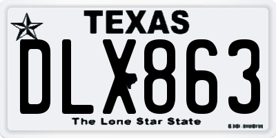 TX license plate DLX863