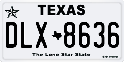 TX license plate DLX8636