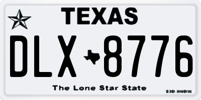 TX license plate DLX8776