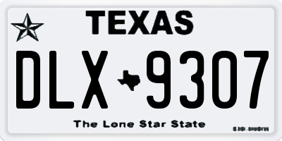 TX license plate DLX9307