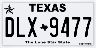 TX license plate DLX9477