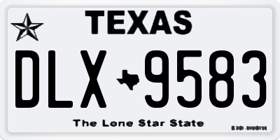 TX license plate DLX9583