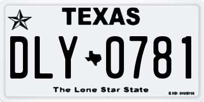 TX license plate DLY0781