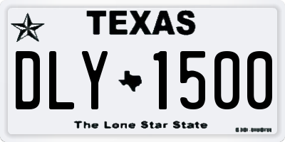 TX license plate DLY1500