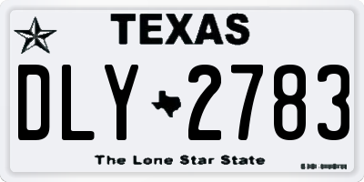 TX license plate DLY2783