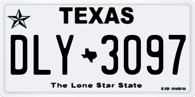 TX license plate DLY3097