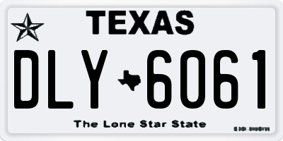 TX license plate DLY6061