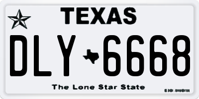 TX license plate DLY6668