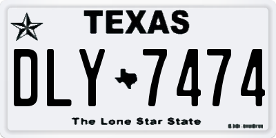 TX license plate DLY7474