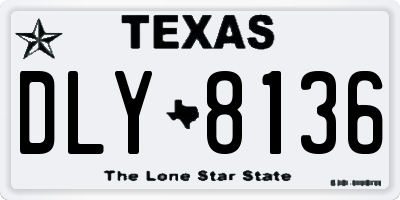 TX license plate DLY8136