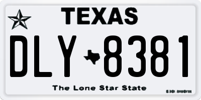 TX license plate DLY8381