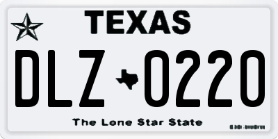 TX license plate DLZ0220