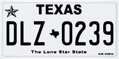 TX license plate DLZ0239