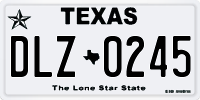 TX license plate DLZ0245